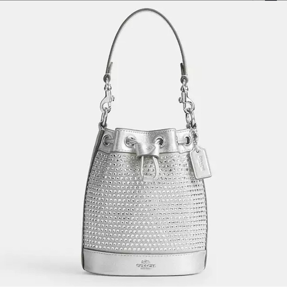 Coach mini bucket bag with crystals